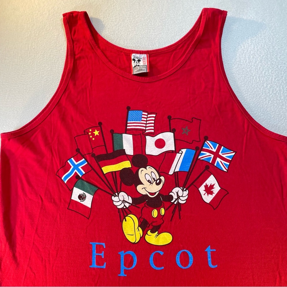 Vintage Unisex Disney Designs Epcot Tank Size XL